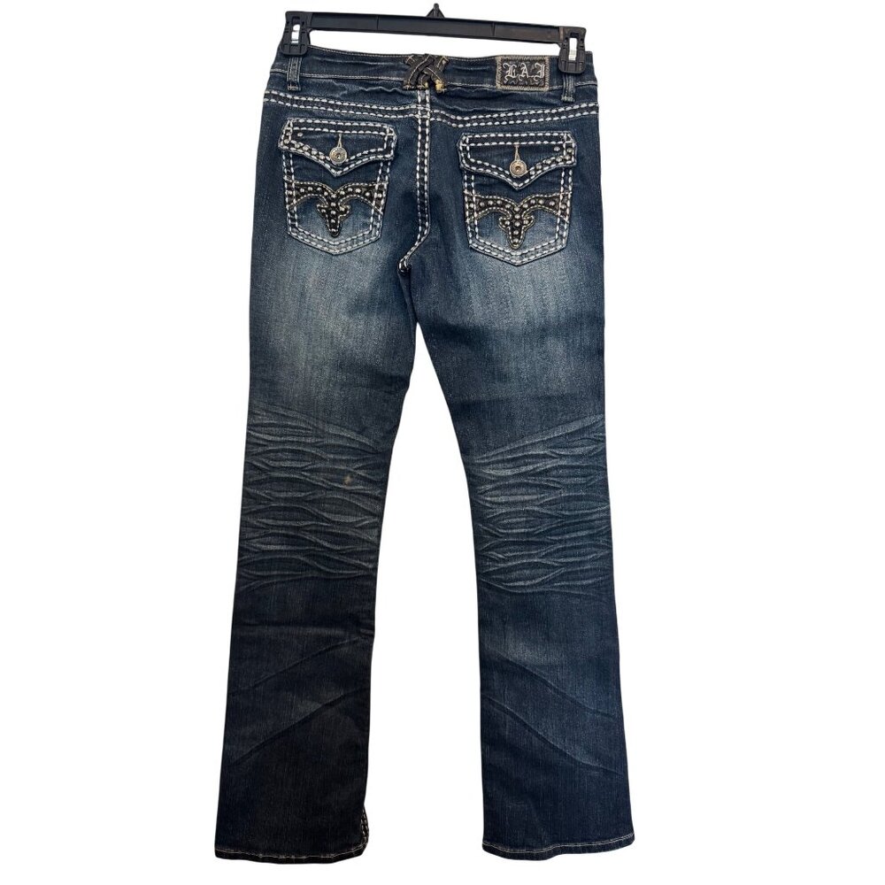 L.A. Idol Dark Wash Bootcut Jeans Women’s Size 7 W/ Embellished